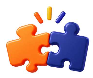 Disconnected systems separated puzzle pieces