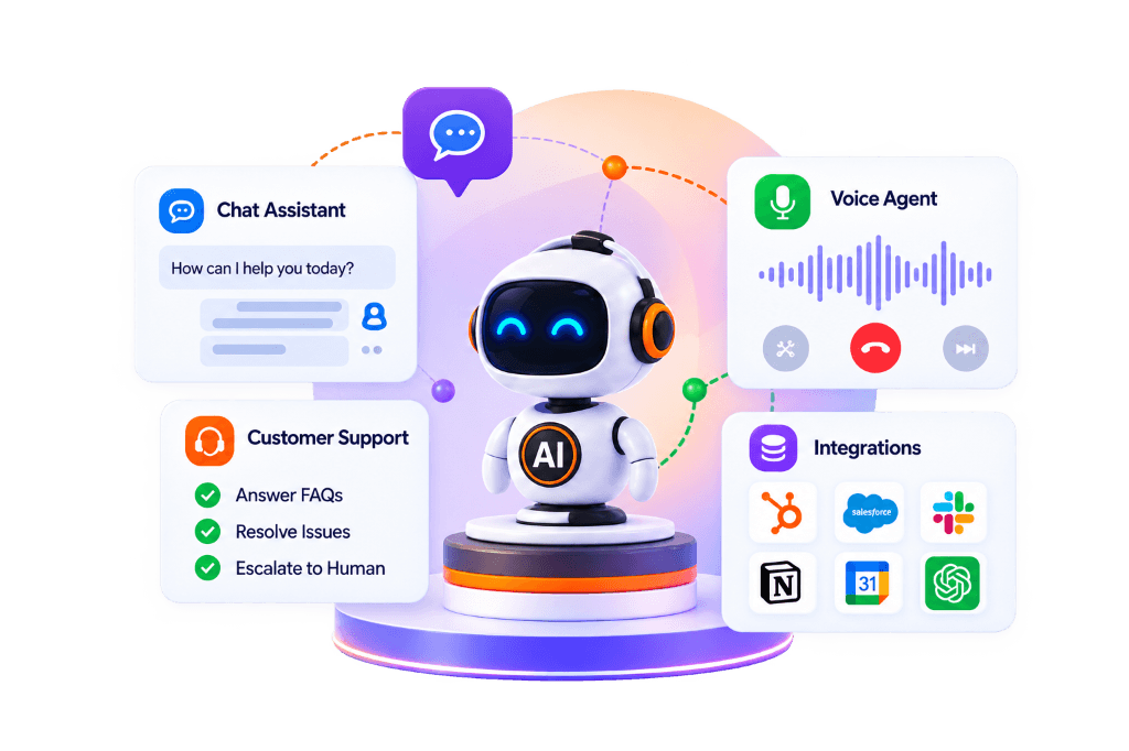 Intelligent AI chatbot and voice agent dashboard with live conversations