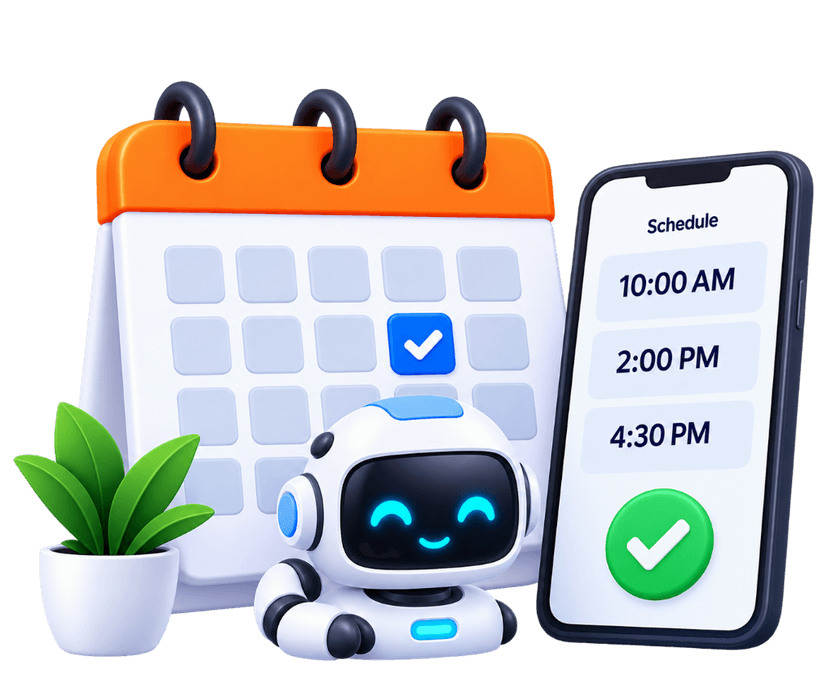 AI Appointment booking agent syncing calendar and smartphone schedule