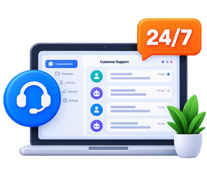 24/7 AI customer support dashboard with ticketing and live headset resolution