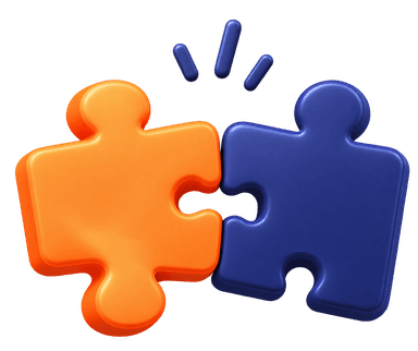 Disconnected business tools and software systems puzzle illustration