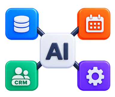 AI agents fully connected to CRM, databases, calendar and company knowledge