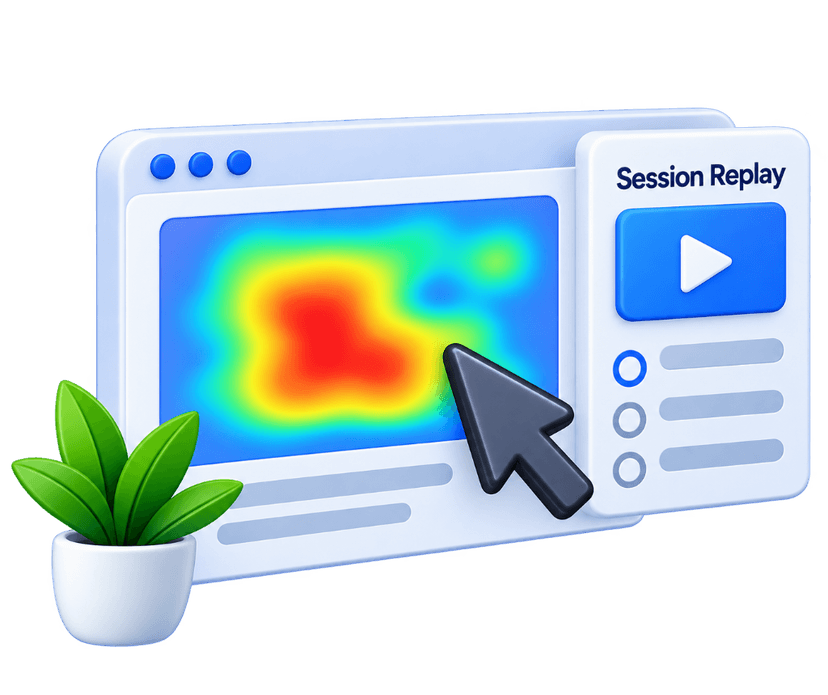 User behavior heatmap tracking and session replay playback player