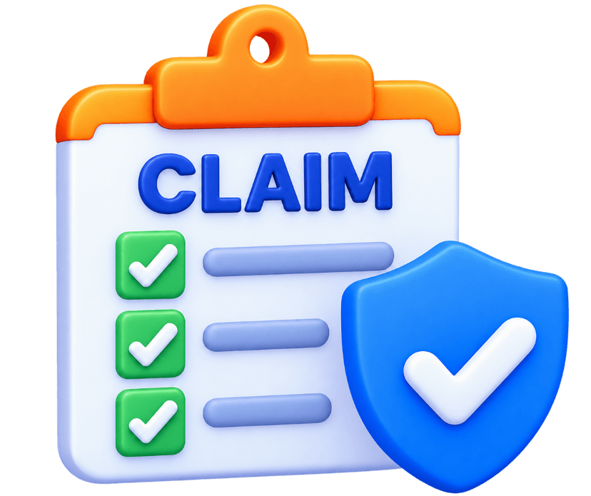 Insurance Verification Specialist 3D illustration with insurance card and shield