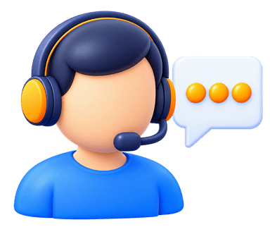 Ongoing team support 3D illustration with customer representative and headset