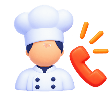 In-store staff distractions 3D illustration with chef distracted by phone