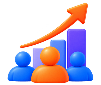 Flexible team scaling 3D illustration with dynamic team expansion and growth blocks