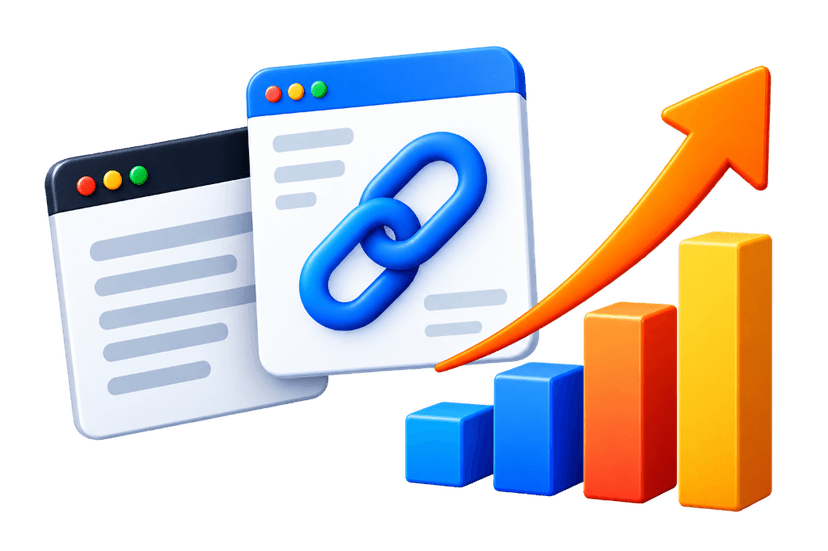 Off-Page SEO link building chain and domain authority chart