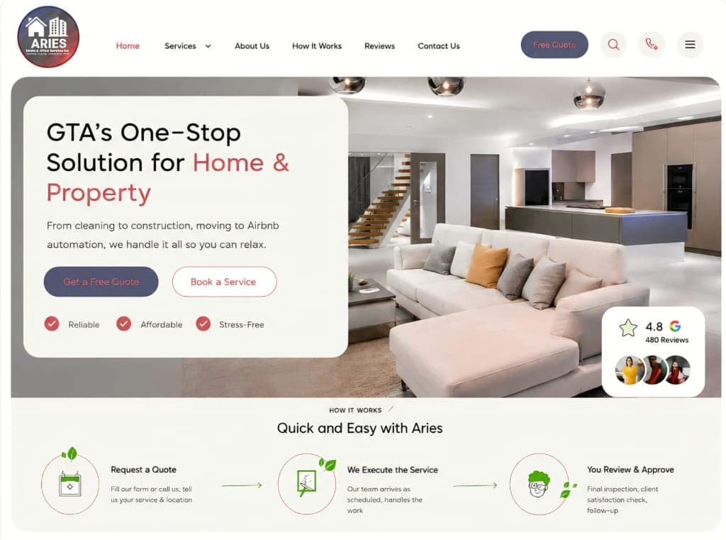 Aries Home Services project preview