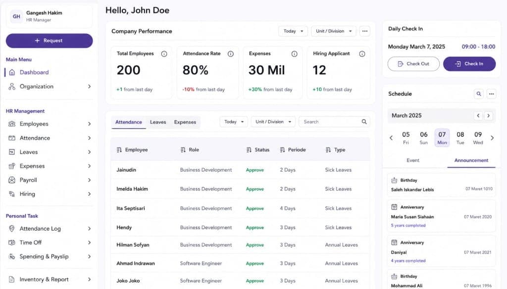 HR Management System project preview