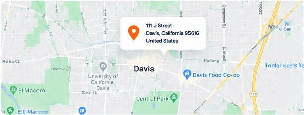 Map of MBR Hawks office at 204 F st, Davis, California