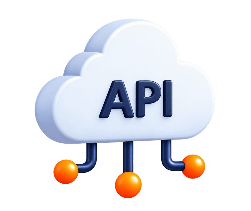 3D cloud with API and connecting data nodes