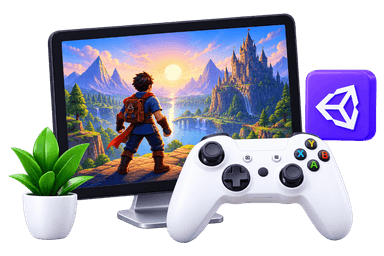 Custom, Not Generic monitor, controller, Unity badge and plant