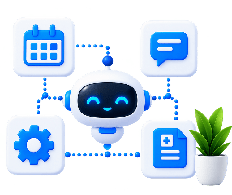 Healthcare AI assistant robot with calendar, chat and medical records