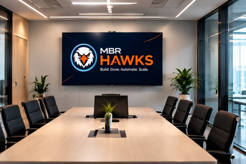 MBR Hawks Modern Conference Boardroom with TV Display