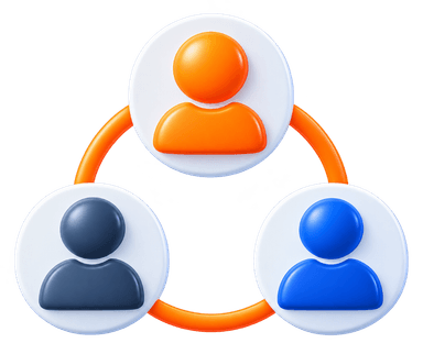 Seamless team integration circular connected team nodes