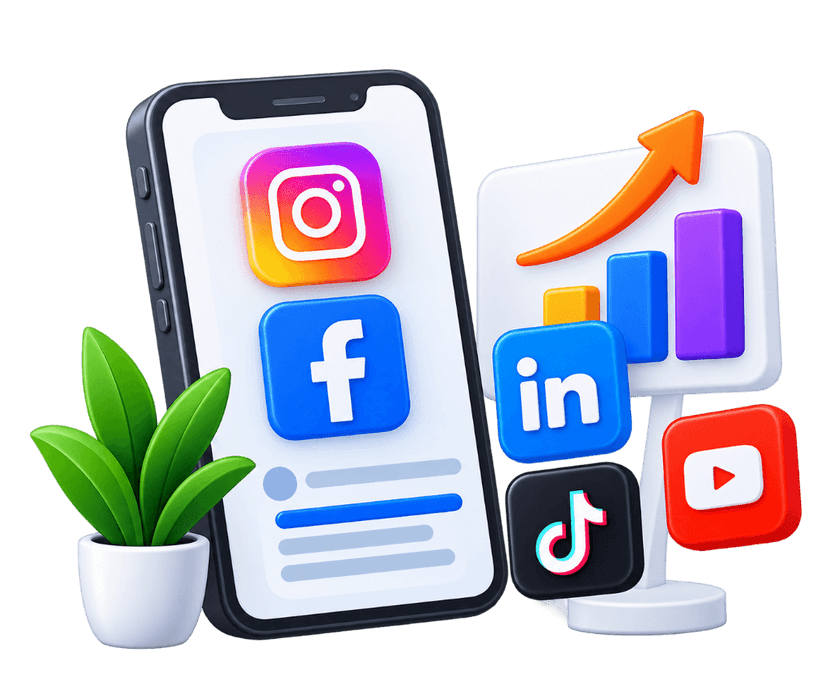 Social media profile management dashboard and feed planning