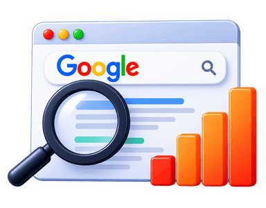 Poor SEO structure 3D browser search chart
