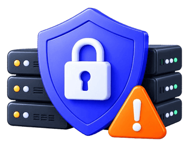 Security and stability 3D shield and server rack
